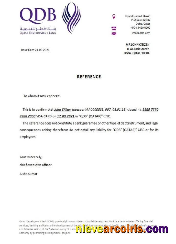 Qatar Development bank closure reference